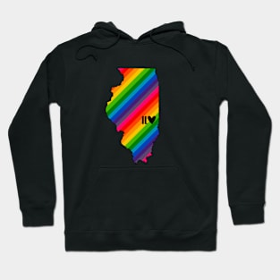 USA States: Illinois (rainbow) Hoodie